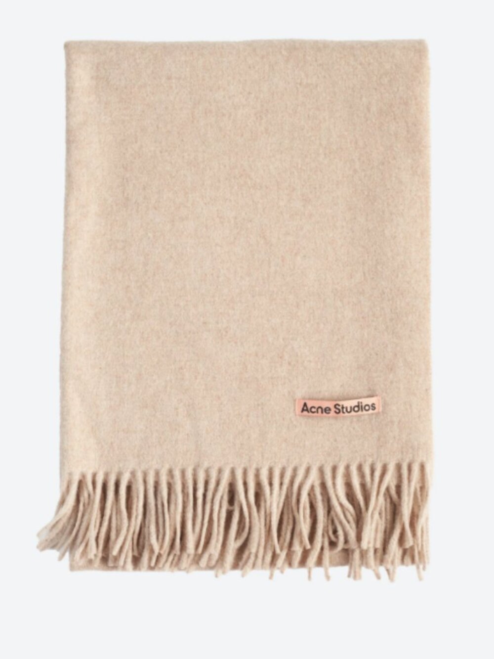 BNWT AW25 ACNE STUDIOS PINK PATCH OVERSIZED WOOL SCARF BEIGE